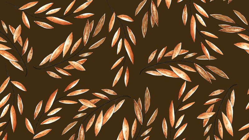 branches, leaves, watercolor, patterns, texture, brown, 4k