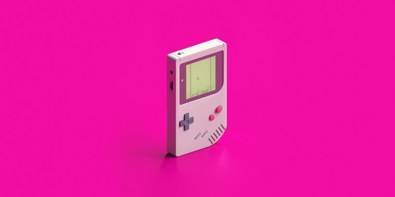simple background, pink background, retro games, video games, GameBoy, Nintendo, pink