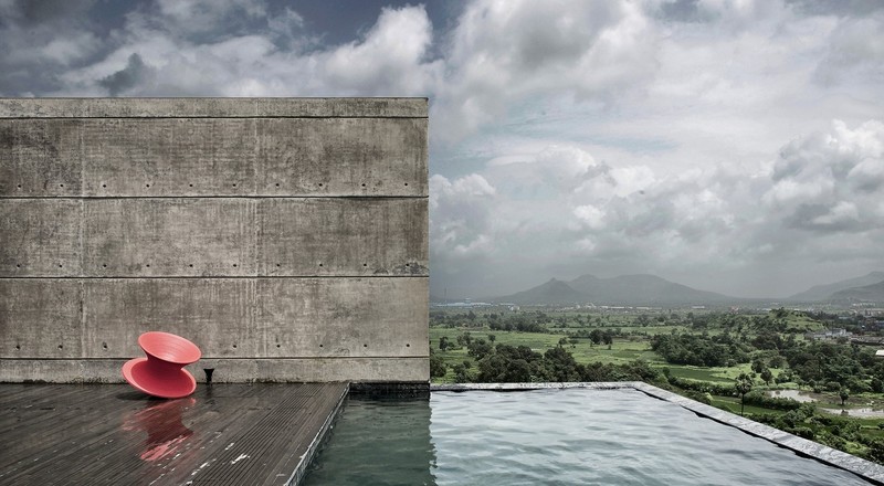 swimming pool, terraces, clouds, architecture, house