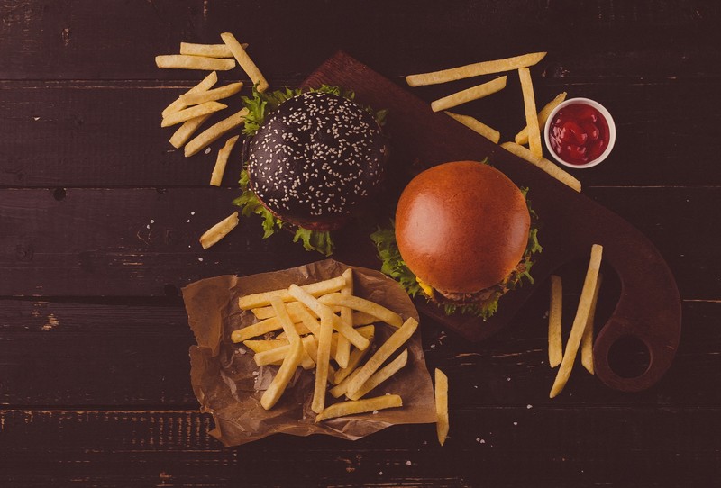 food, burger, burgers, Fries
