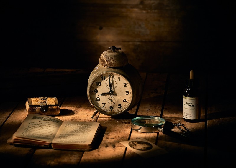 old, still life, clocks, books