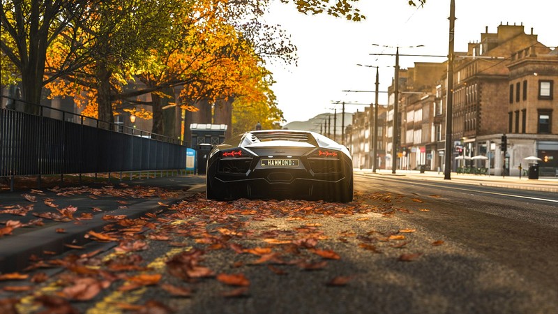 Forza Horizon 4, Lamborghini Aventador LP700-4 Roadster, car, vehicle, Lamborghini, leaves, video games