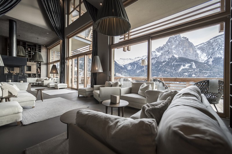 winter, interior, interior design, armchair, architecture, mountains, wood, living rooms