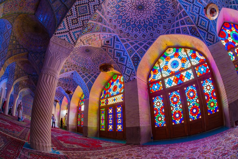 Iran, history, Nasir al-Mulk Mosque, colorful