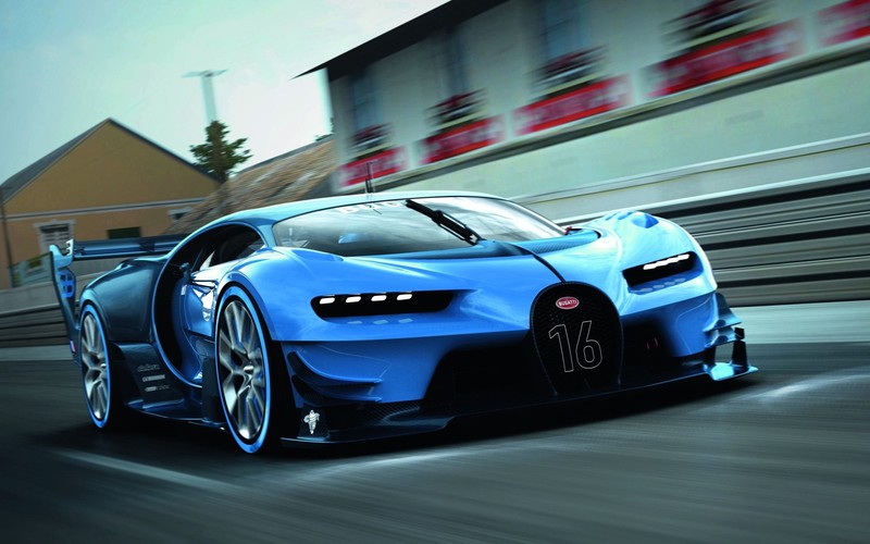 Bugatti Vision Gran Turismo, Bugatti, car, vehicle, blue cars