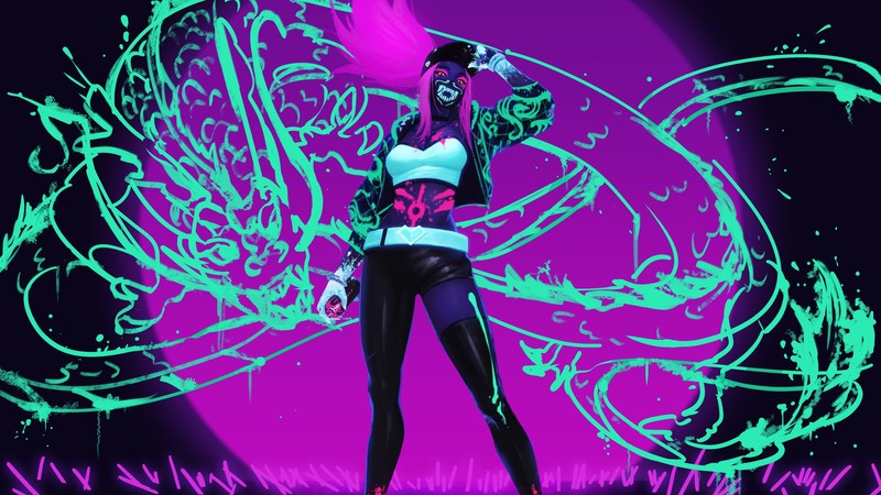 Akali(League of Legends), Akali, kda, League of Legends, dancer, neon