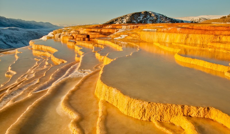 landscape, mountains, sunset, Iran, hot spring, rock formation
