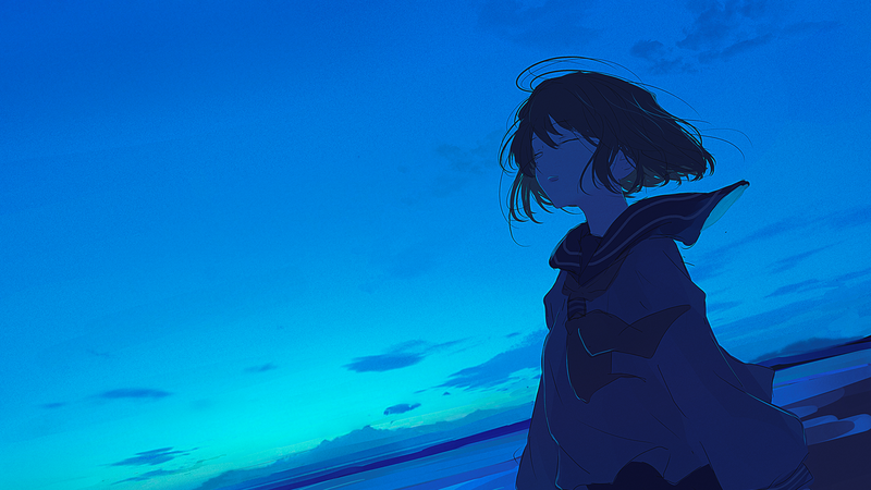 anime girls, anime, sky