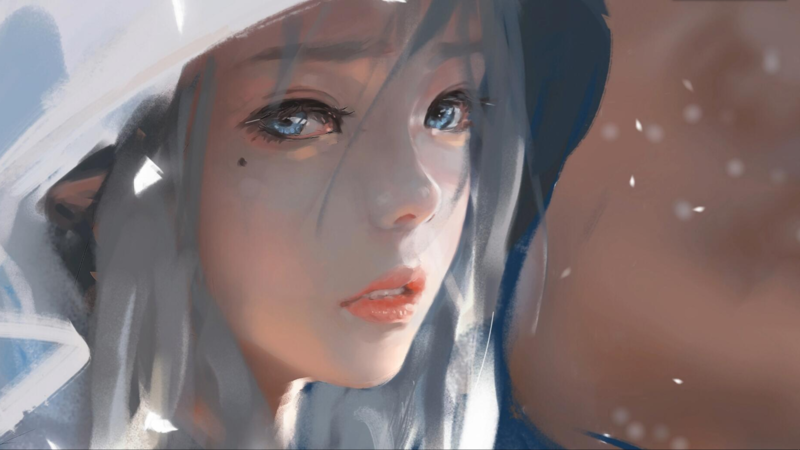anime, comic art, anime girls, WLOP