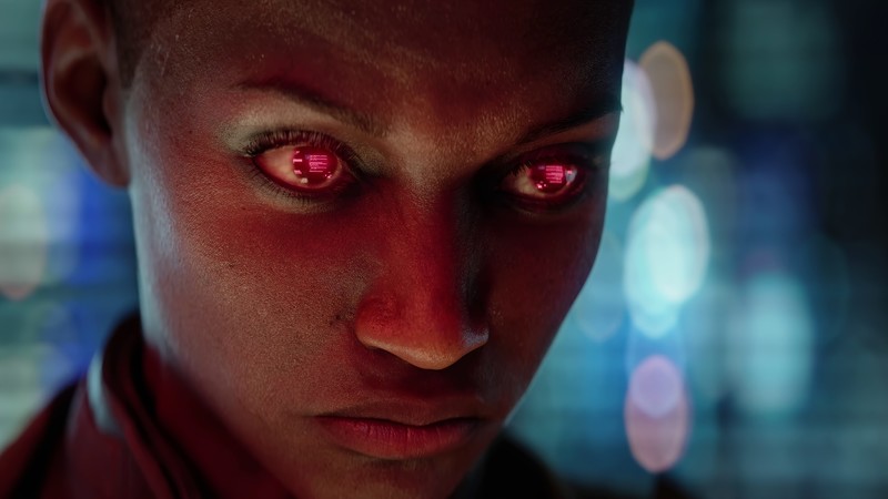 Cyberpunk 2077, video games, futuristic, red eyes, cyberpunk
