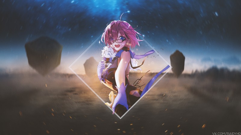anime, anime girls, picture-in-picture, Mash Kyrielight, Fate/Grand Order, FGO, Shielder (Fate/Grand Order)