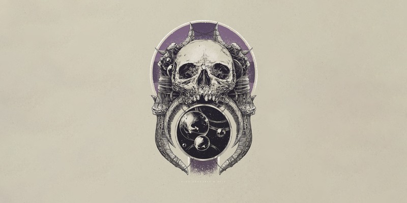artwork, skull, simple background, frontal view