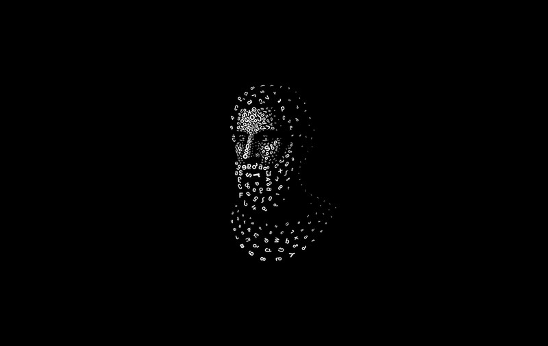 minimalism, monochrome, black background, face, Greek philosophers, numbers, beard, typography