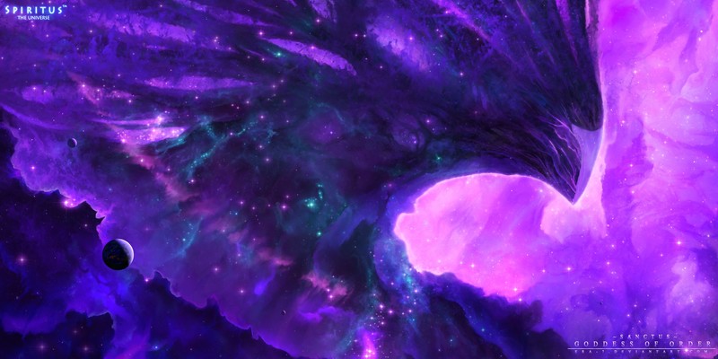 digital, digital art, artwork, fantasy art, space, galaxy, universe, nebula, stars, planet, spacescapes, space art, purple, pink, science fiction, Spirit, creature, fictional creatures, Anomaly, world