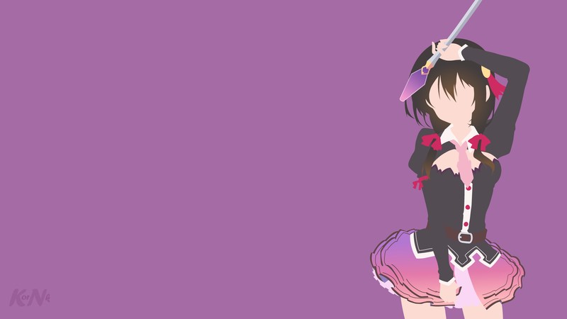 Kono Subarashii Sekai ni Shukufuku wo!, Yunyun (Konosuba), minimalism, anime girls