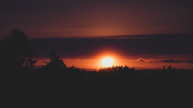 sunset, Norway, hvaler, red, purple, faded, black