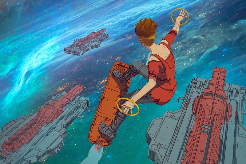 artwork, futuristic, science fiction, cyan