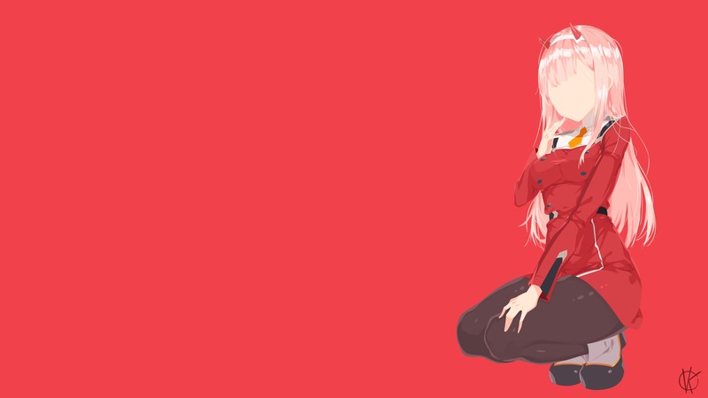 Darling in the FranXX, Zero Two (Darling in the FranXX), Code:002, minimalism, anime girls, pink hair