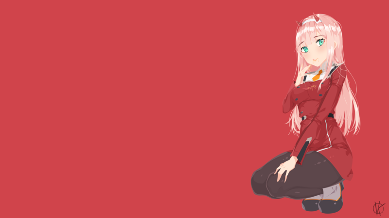 Darling in the FranXX, Zero Two (Darling in the FranXX), Code:002, minimalism, anime girls, pink hair