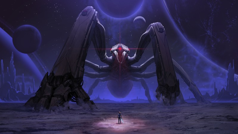 digital, digital art, artwork, fantasy art, science fiction, space, planet, Robots, people, space art, silhouette, Moon