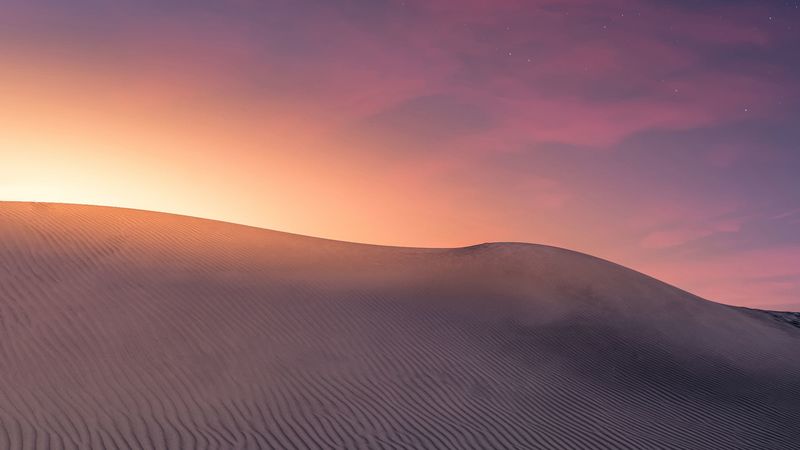 desert, dunes, sunset, sand, horizon, canary islands, spain, 4k