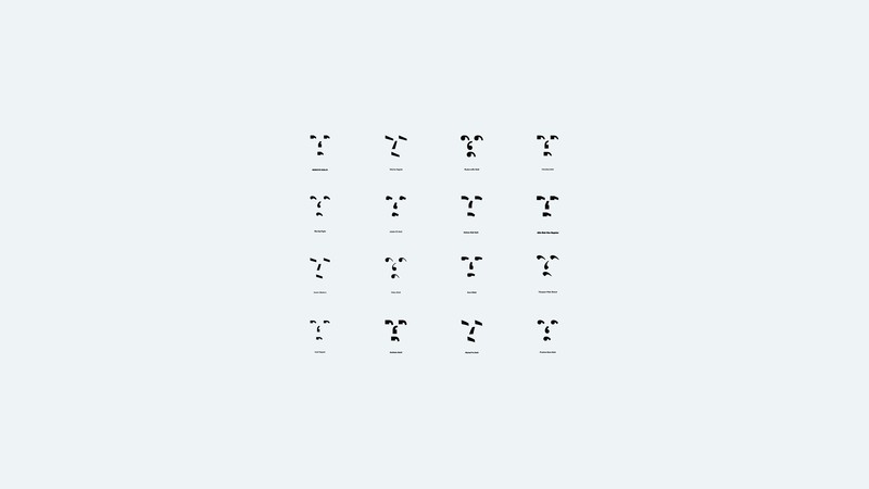 typography, face, minimalism, white background