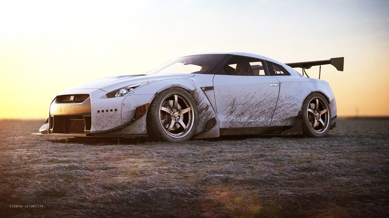 Nissan, Nissan GT-R, car, white cars, vehicle