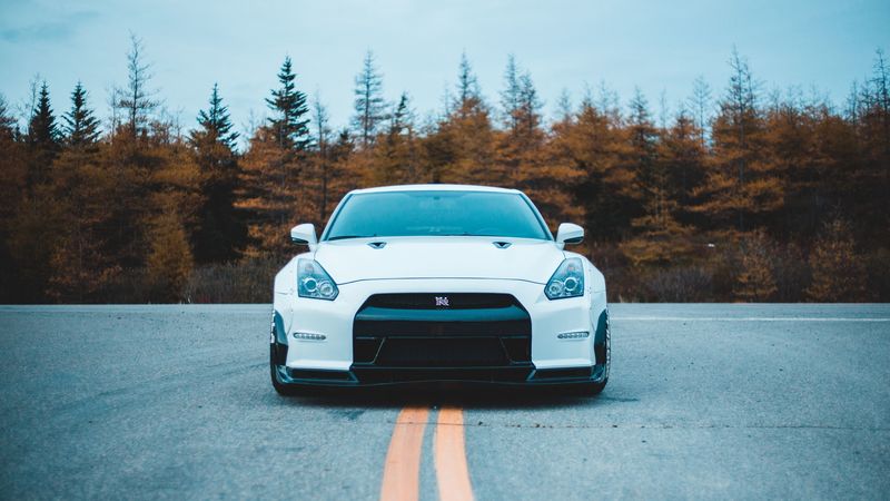 nissan gt-r, nissan, front view, sports car, 4k