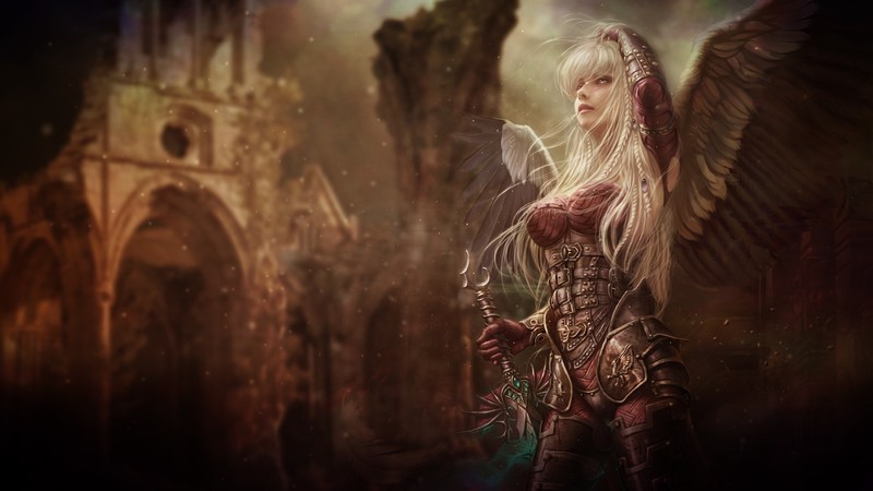 fantasy art, fantasy girl, artwork, blonde