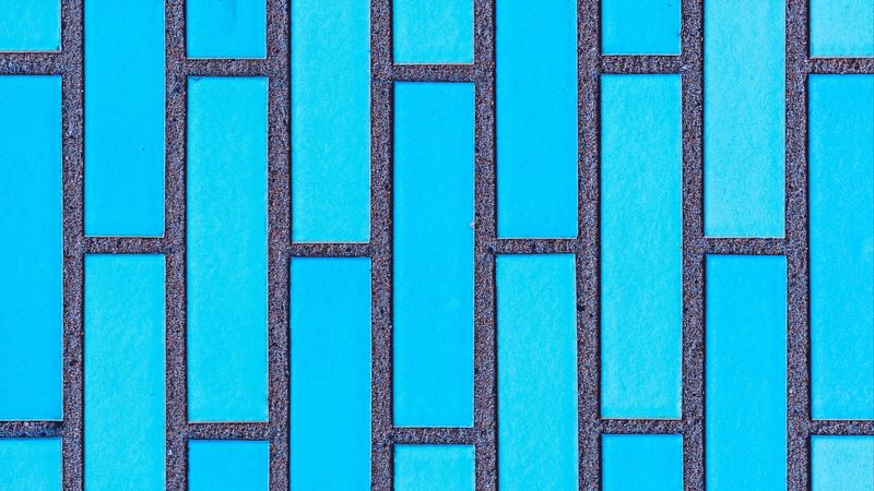 wall, brick, texture, blue, 4k