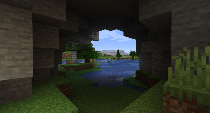 Minecraft, hole, sky