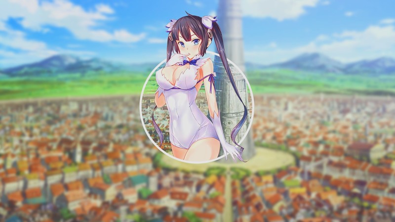 anime, anime girls, Hestia, Dungeon ni Deai wo Motomeru no wa Machigatteiru Darou ka, picture-in-picture