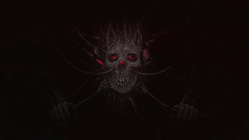 skull, artwork, dark
