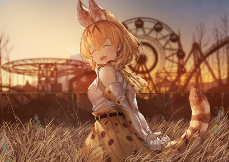 anime, comic art, anime girls, Kemono Friends, Serval (Kemono Friends)