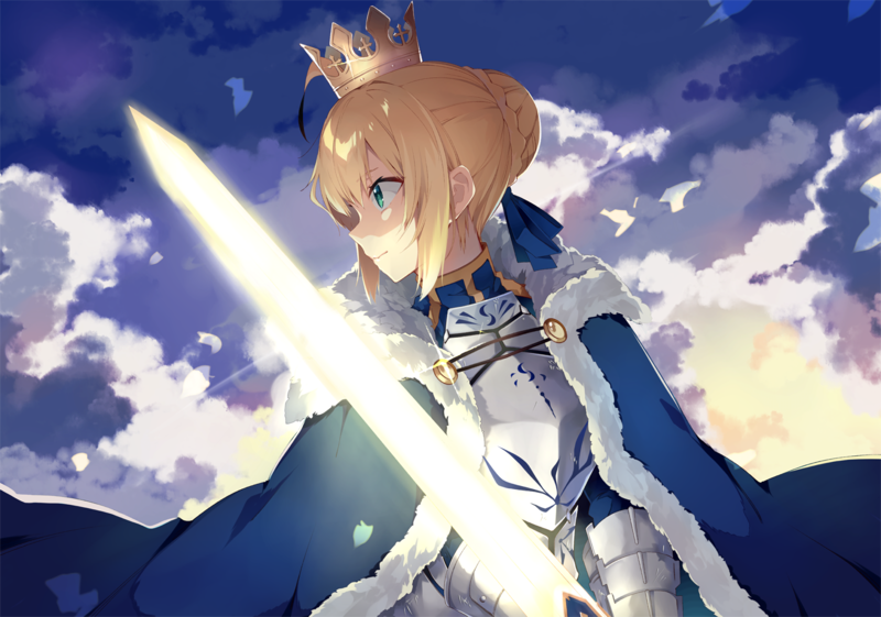 anime, comic art, Saber, anime girls