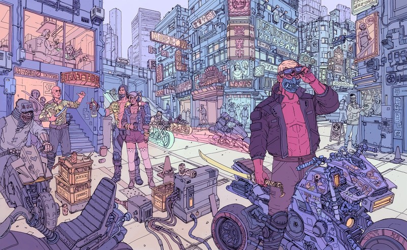 artwork, science fiction, futuristic, futuristic city, Josan Gonzalez, Cyberpunk 2077, CD Projekt RED
