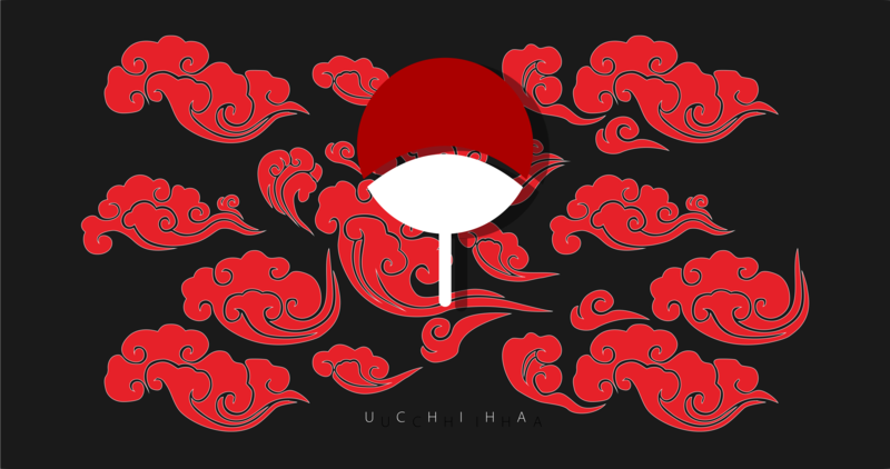 Uchiha clan, Naruto (anime), crest, clouds, anime