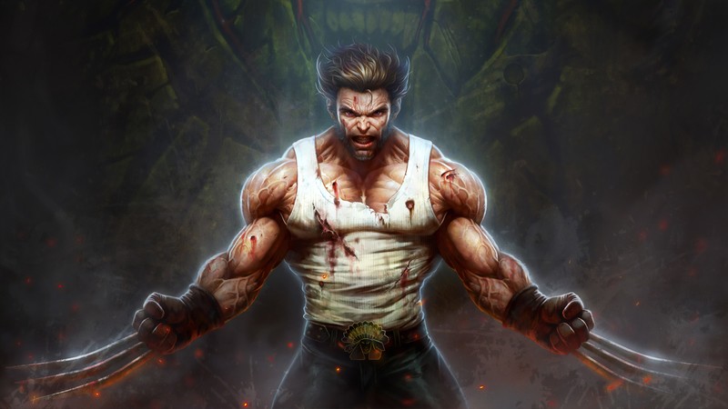 digital art, futuristic, Wolverine, superhero, X-Men, claws, Marvel Comics