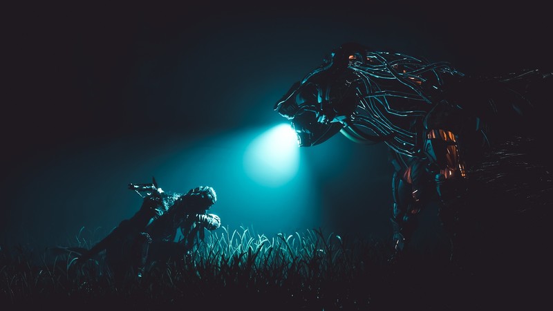 horizon zero dawn, video game characters, video game art, cyan, Horizon: Zero Dawn, guerrilla games, machine