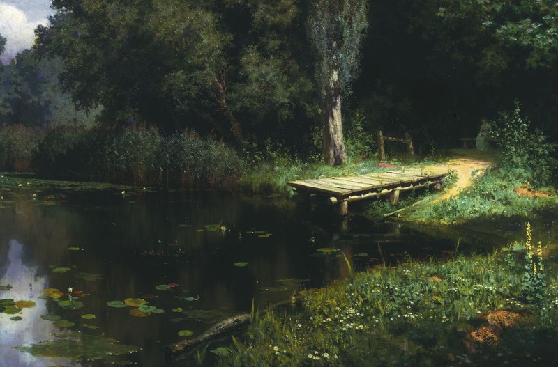 traditional art, Traditional Artwork, landscape, dock