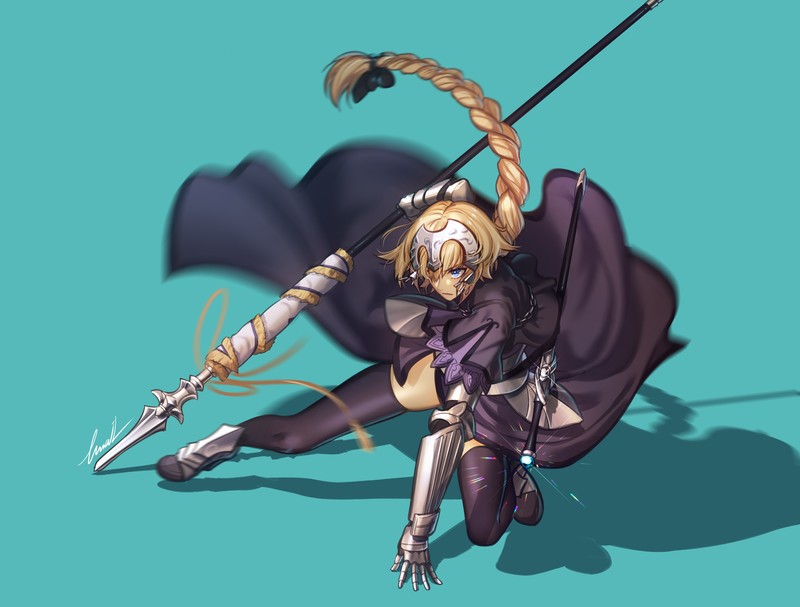 Fate Series, Fate/Grand Order, Fate/Apocrypha, Jeanne dArc (Fate), Ruler (Fate/Apocrypha), blonde, blue eyes, anime girls, turquoise