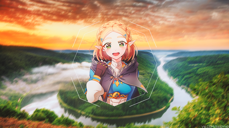 anime girls, anime, picture-in-picture, The Legend of Zelda: Breath of the Wild, The Legend of Zelda