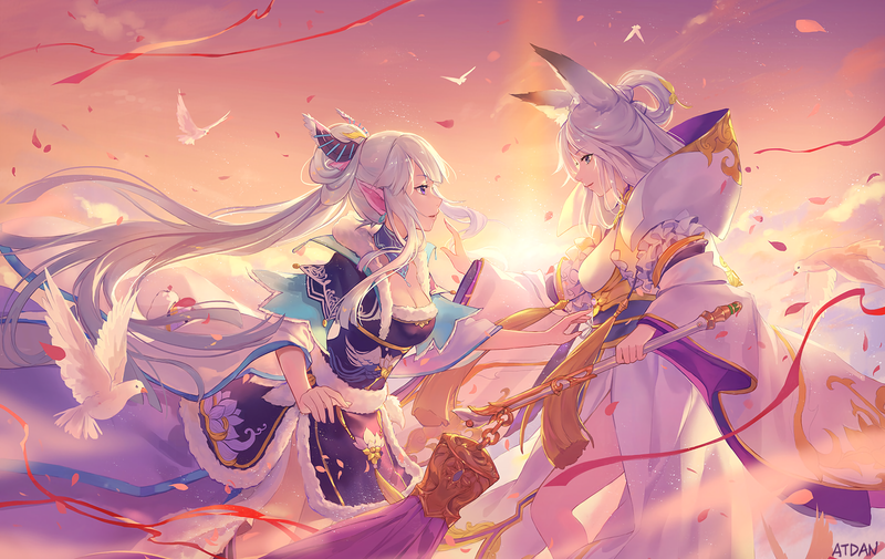 anime, comic art, anime girls