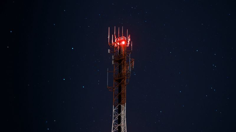 tower, starry sky, backlight, lighting, night, 4k