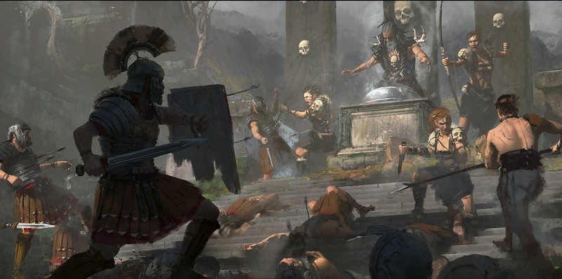 Roman, Barbarian, Arrow, shield