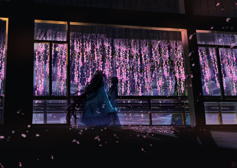 anime, comic art, Quadratic element, anime girls