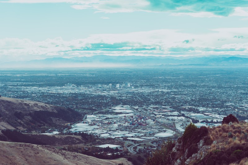 landscape, fall, city, architecture, nature, hill, mountains