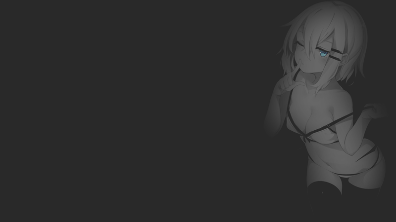 anime, anime girls, illustration, fan art, minimalism, dark background, selective coloring, ringo-chan (otokuyou), otokuyou, ecchi, monochrome