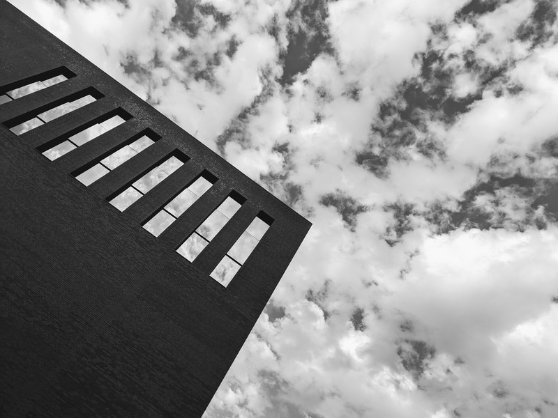 Berlin, window frames, clouds, monochrome, wall