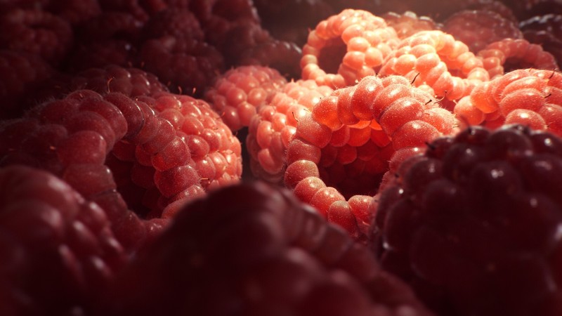food, fruit, berries, red, rasberry, macro